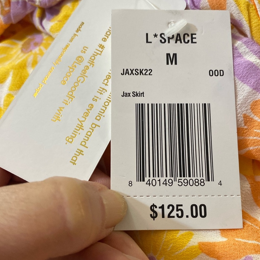 L*Space Oopsie Daisy‎ Printed Jax Skirt, Mini, Elastic Waist, Medium NWT - Picture 8 of 12